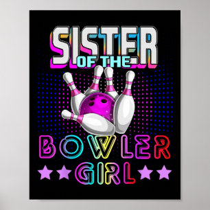Póster Hermana De La Bola De La Familia Del Chica Bowler