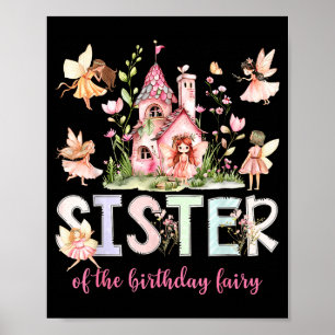 Póster Hermana de la hada de cumpleaños niña mágica a jue