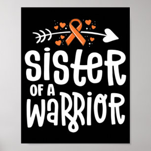Póster Hermana De Un Cáncer De Leucemia Familiar Naranja