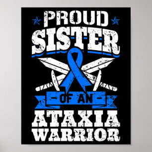 Póster Hermana De Un Guerrero Ataxia Sensibilización Ribb