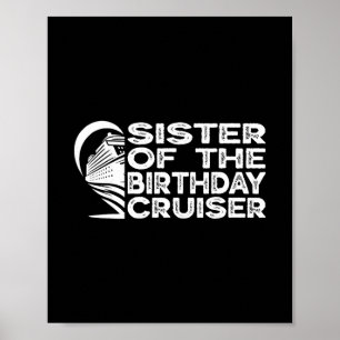 Póster Hermana Del Crucero De Cumpleaños Divertido Vacaci