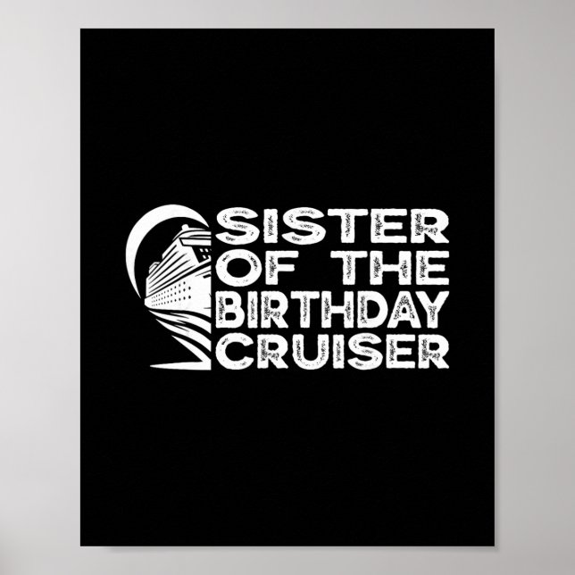 Póster Hermana Del Crucero De Cumpleaños Divertido Vacaci (Frente)