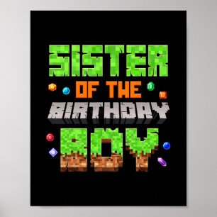 Póster Hermana Del Niño Cumpleaños Juego De Video Juegos