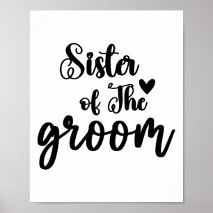 Póster Hermana del novio, boda, conjunto de fiesta nupcia