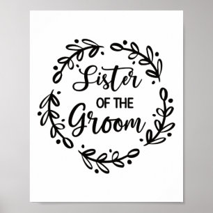 Póster Hermana del novio día de la boda fiesta del novio