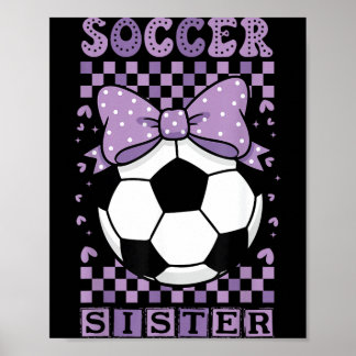 Póster Hermana fútbol cool pelota lazo coqueta púrpura ad