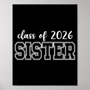 Póster Hermana mayor clase 2026 promoción 2026 graduación