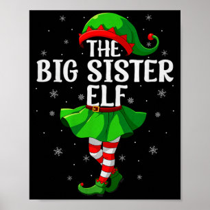 Póster Hermana Mayor Elfa Navidad Chicas Mujeres Escuadró