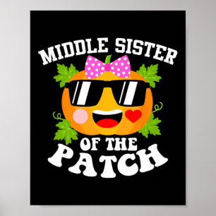 Póster Hermana Media De La Calabaza Del Parche Fun Hallow