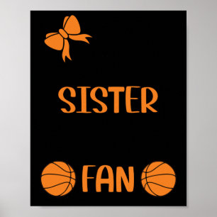 Póster Hermana menor mayor fanática del baloncesto