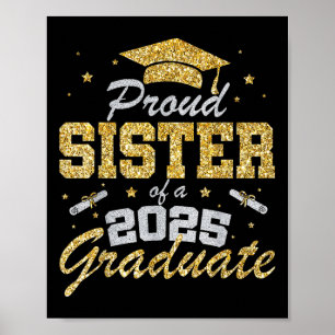 Póster Hermana Orgullosa De Un Graduado 2025 Senior Cl De