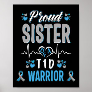 Póster Hermana orgullosa T1D Sensibilización sobre la dia