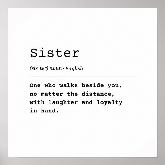 Póster Hermana - Risas y Lealtad (Frente)