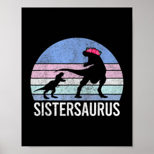 Póster Hermana Sis Santa Navidades Xmas Dinosaur 2 Mujere