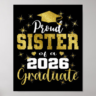 Póster Hermana Super Orgullosa De Graduado De 2026 Senior
