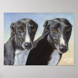 Póster Hermanas bailarinas Greyhound Dog poster