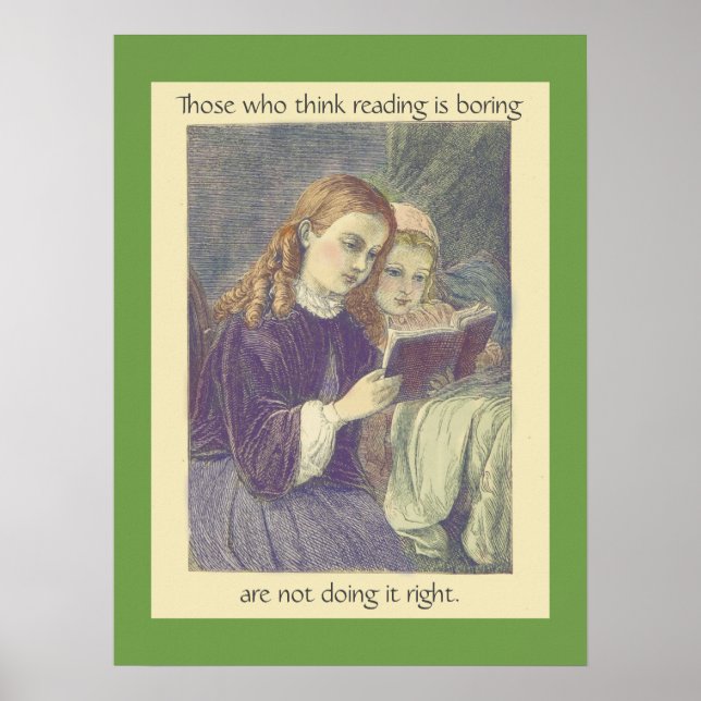 Póster Hermanas de Bonitos de época leyendo un libro con  (Frente)