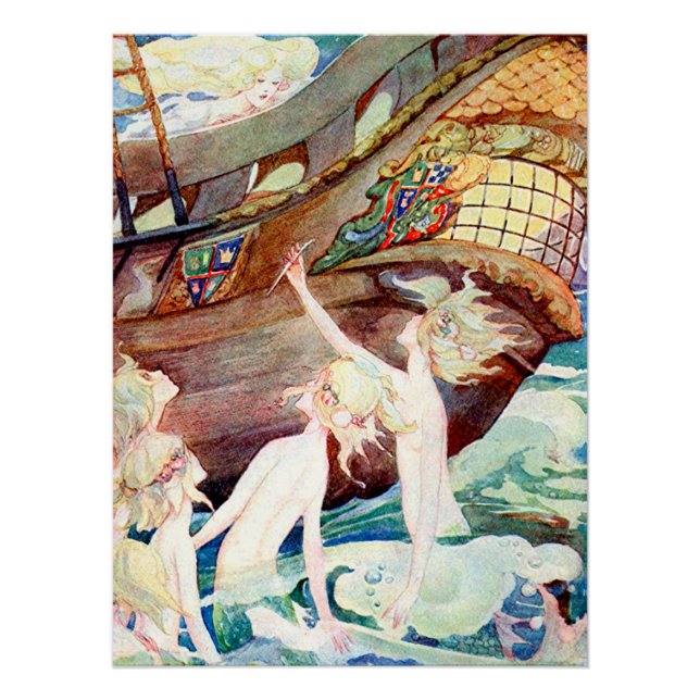 Póster Hermanas de Sirenas y Barco (Anverso)