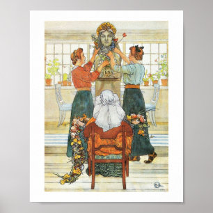 Póster Hermanas decorando para vacaciones