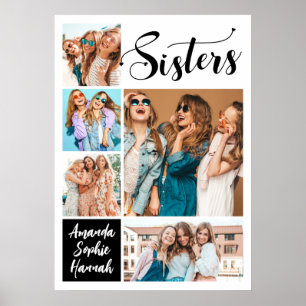 Póster Hermanas del Collage de fotos moderno