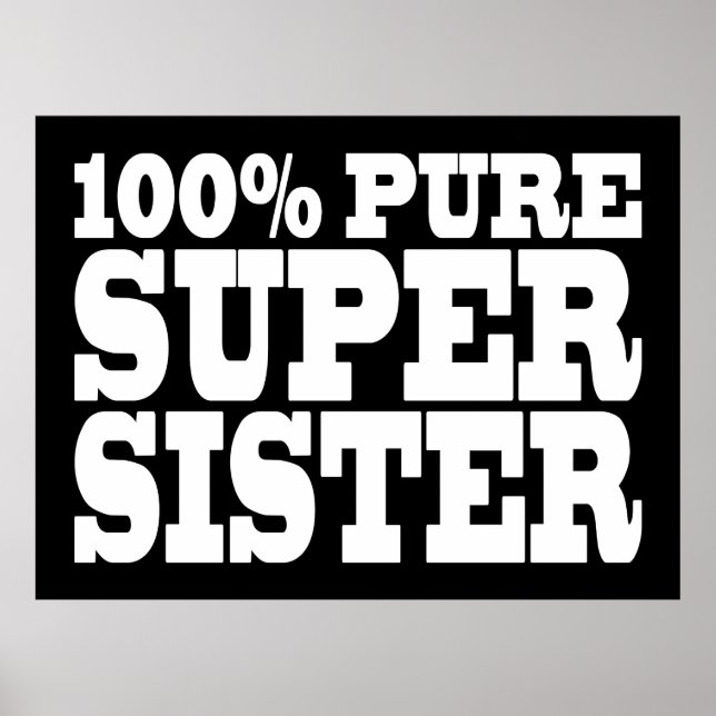 Póster Hermanas Fiestas de cumpleaños 100% Super Hermana  (Frente)