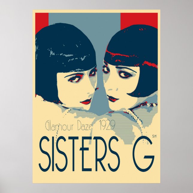 Póster Hermanas G - Poster de moda de los años 20 (Frente)