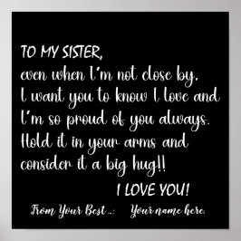 Póster Hermanas Personalizadas A Mi Hermana Te Amo