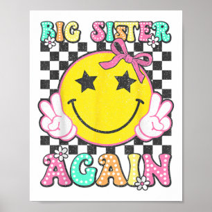 Póster Hermanas Retro Chicas Hermanas Grandes Niños Peque