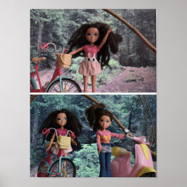 Póster Hermanas reunidas en el bosque.