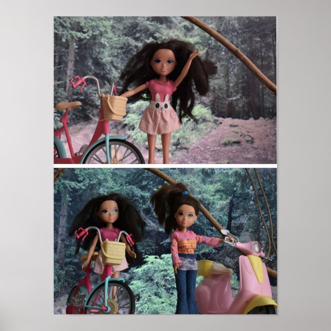 Póster Hermanas reunidas en el bosque. (Frente)