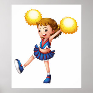 Póster Hermandad Con Poms De Pom Amarillo