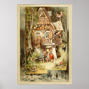 Póster Hermann Vogel - Hansel y Grethel