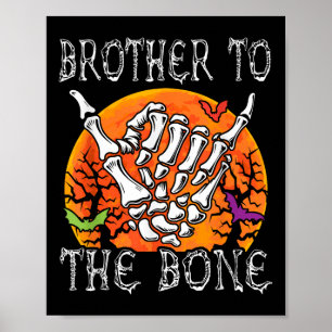 Póster Hermano A Hueso Halloween Moon Costume Skeleton Ha