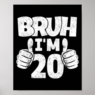 Póster Hermano Adiós a los 20 Años Cumpleaños de 20 Años