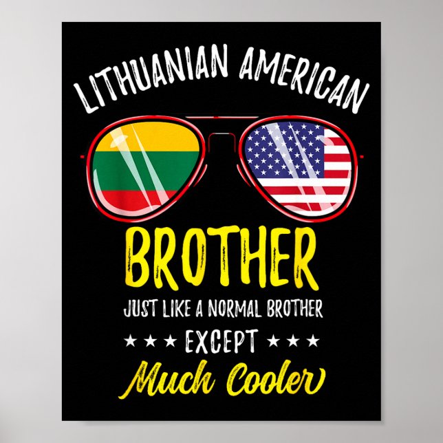 Póster hermano americano lituano divertido (Frente)
