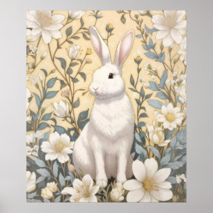 Póster Hermano blanco lindo Pastel Floral Amarilla