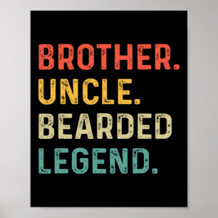 Póster Hermano con barba Tío Beard Leyenda Padres Vintage
