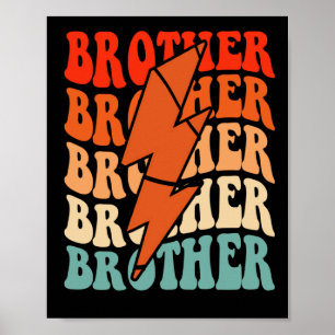 Póster Hermano de básquetbol Retro Groovy Relámpago Grasa