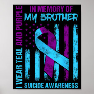 Póster Hermano de la bandera de conciencia del suicidio d