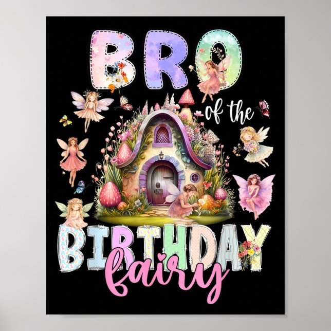 Póster Hermano De La Hada De Cumpleaños Niña Mágica (Frente)