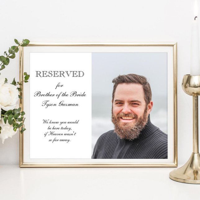 Póster Hermano de la Novia Con Foto Memorial de Boda (Subido por el creador)