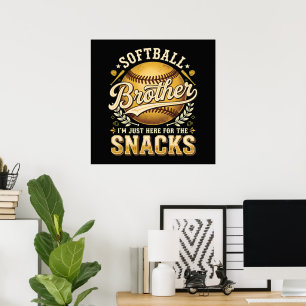 Póster Hermano de Sóftbol Divertido Snacks Deportes