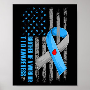 Póster Hermano De Un Guerrero Tipo 1 Diabetes T1d Sensibi