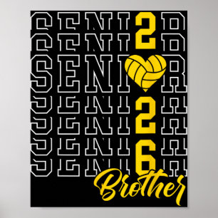 Póster Hermano de voleibol de último año Graduación Cl de