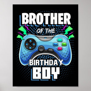 Póster Hermano Del Bi De Videojuego De Cumpleaños