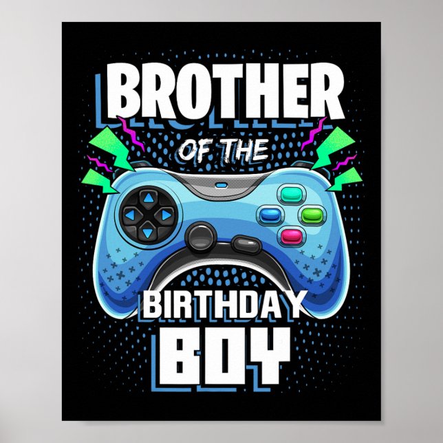 Póster Hermano Del Bi De Videojuego De Cumpleaños (Frente)