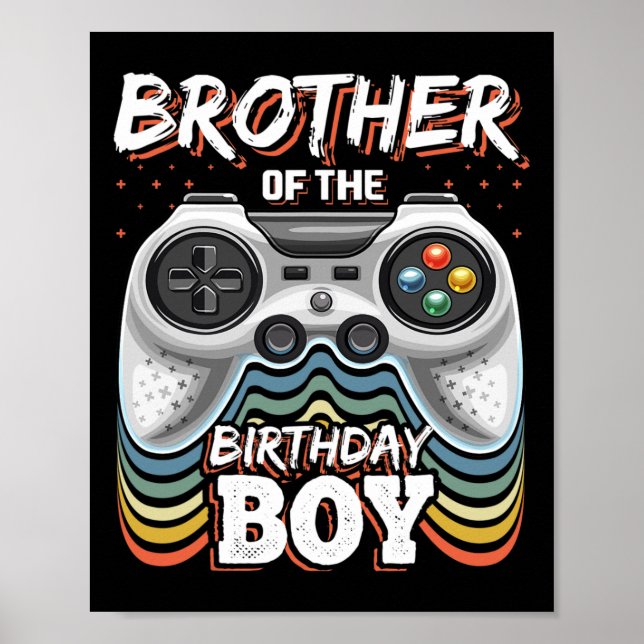 Póster Hermano Del Bi De Videojuego De Cumpleaños (Frente)