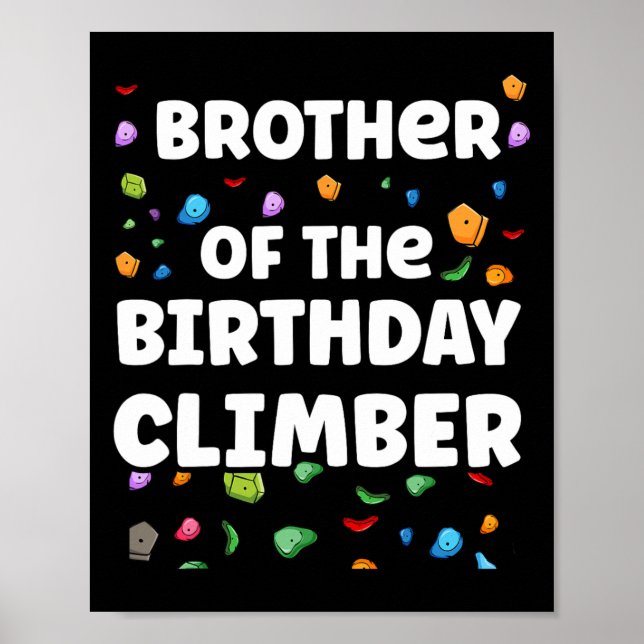 Póster Hermano Del Cumpleañero Subiendo Ropa Familiar a J (Frente)