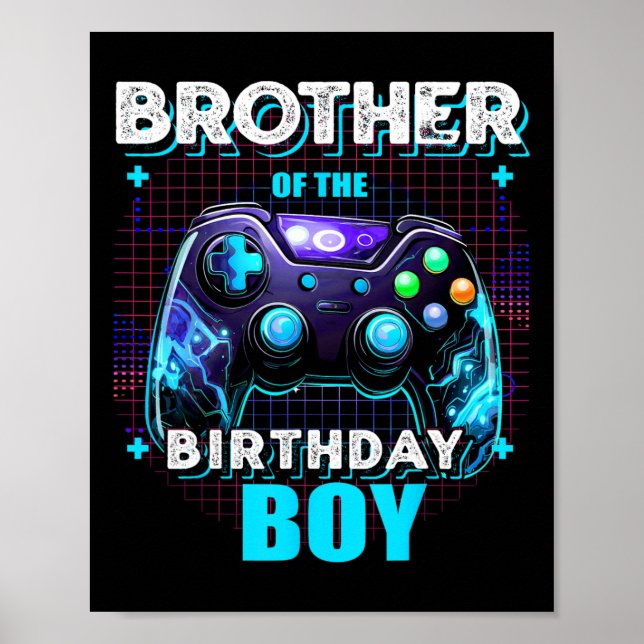 Póster Hermano Del Cumpleañero Video Familiar Coincidente (Frente)