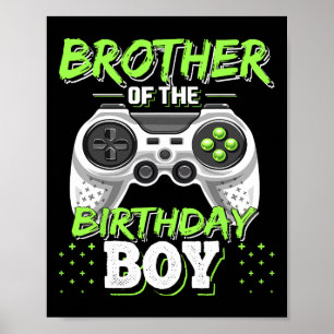 Póster Hermano Del Niño Cumpleañero Juego De Video Coinci